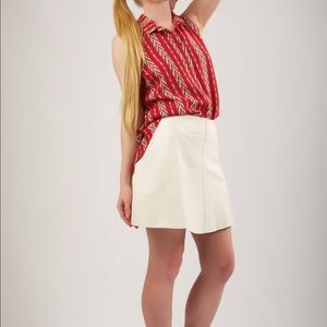 Graham & Spencer Leather Skirt White